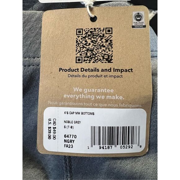 Patagonia Kid's Noble Grey Capilene Midweight Bottom Pants Size Small - Picture 6 of 6